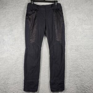 MANGO SUIT Women Black Cotton Blend Fitted Pants Trousers Size 6